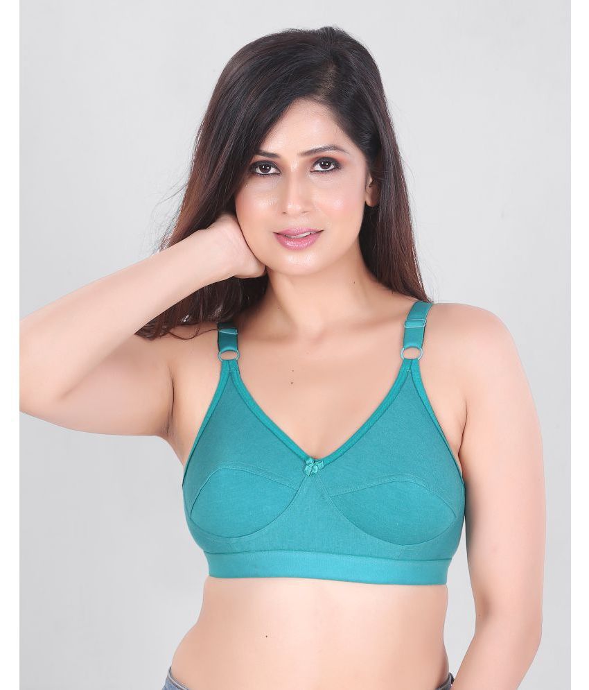     			RRIDHIMA - Blue Cotton Blend Non Padded Women's Everyday Bra ( Pack of 1 )