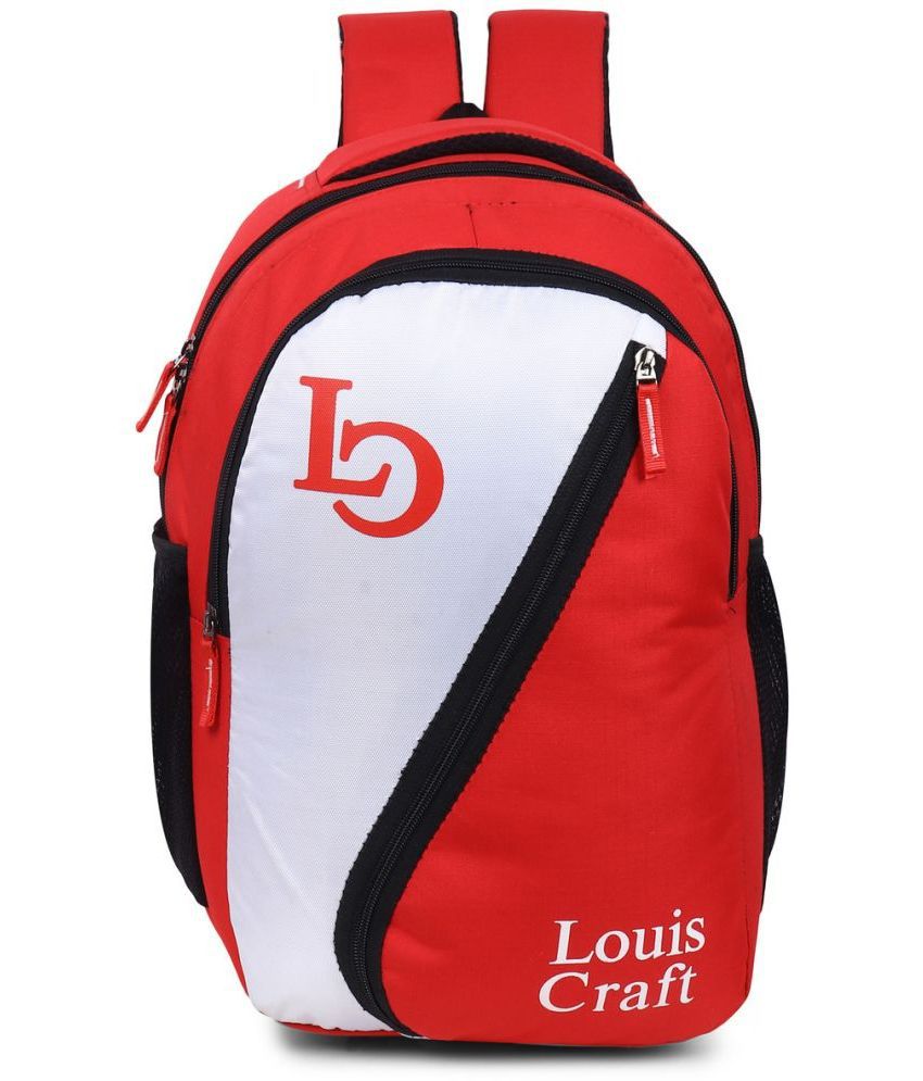     			Louis Craft - Red Polyester Backpack ( 35 Ltrs )