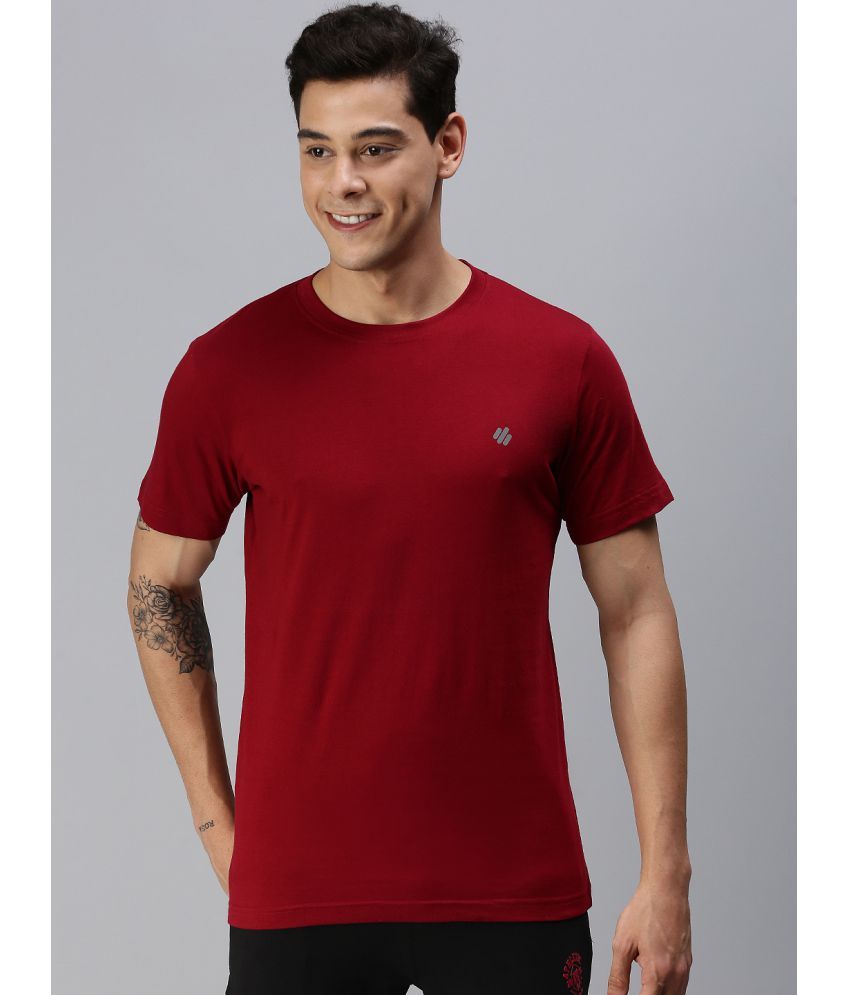     			ONN Pack of 1 Cotton Blend Regular Fit Men's T-Shirt ( Maroon )