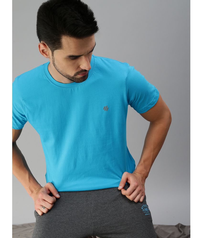    			ONN - Sky Blue Cotton Blend Regular Fit Men's T-Shirt ( Pack of 1 )
