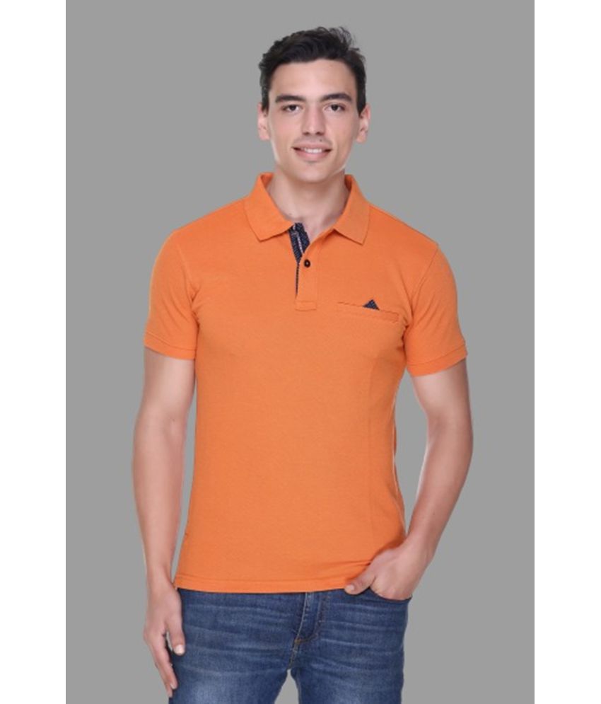     			RF RAVES - Orange Cotton Blend Regular Fit Men's Polo T Shirt ( Pack of 1 )