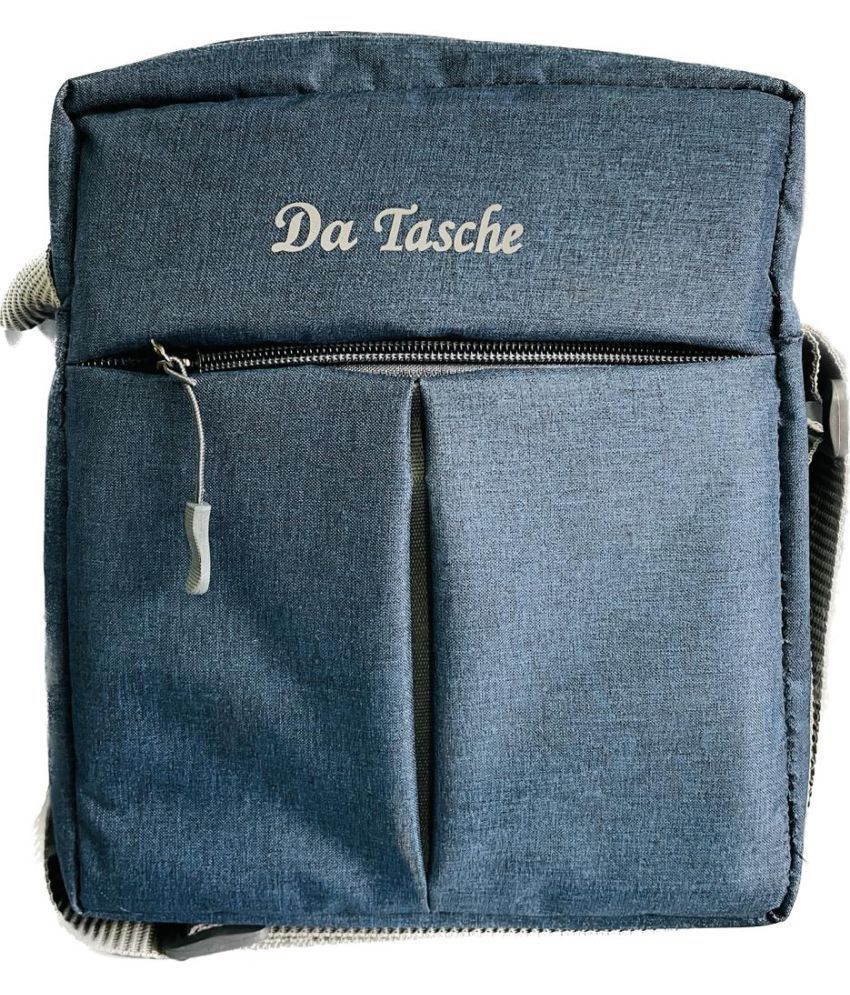     			Da Tasche - Blue Solid Messenger Bag