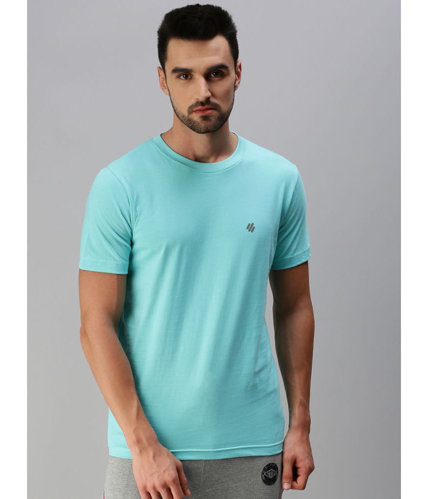     			ONN - Turquoise Cotton Blend Regular Fit Men's T-Shirt ( Pack of 1 )