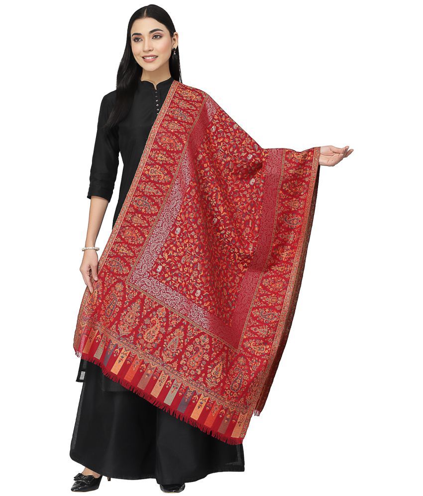     			Anekaant Maroon Self Design Shawl - ( Pack of 1 )