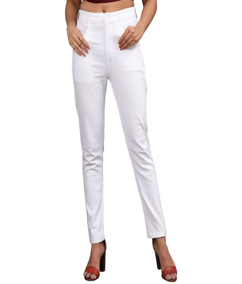     			AngelFab - White Denim Skinny Fit Women's Jeans ( Pack of 1 )