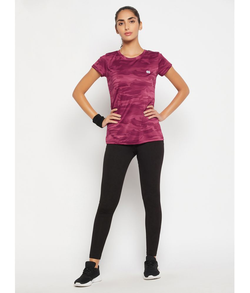     			Clovia Maroon Polyester Tees - Single