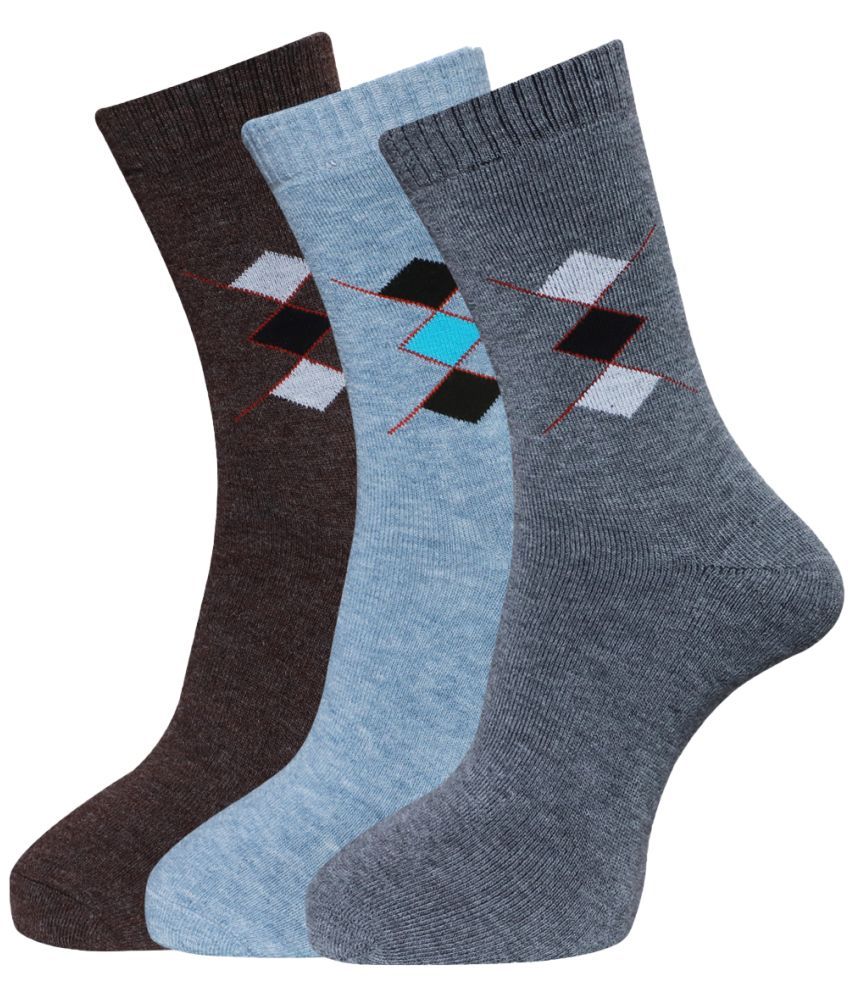     			Dollar - Woollen Men's Self Design Multicolor Full Length Socks ( Pack of 3 )