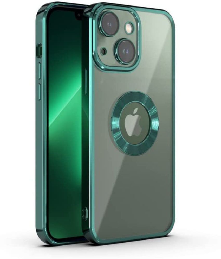     			NBOX - Green Silicon Plain Cases Compatible For iPhone 13 ( Pack of 1 )
