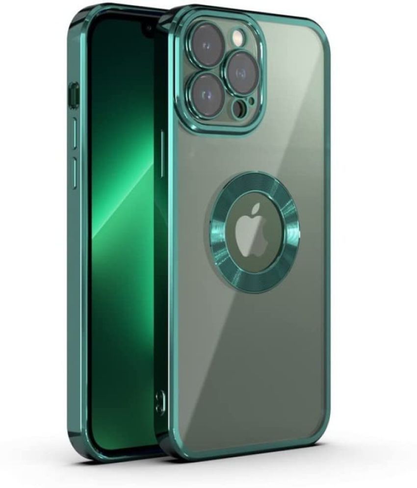     			NBOX - Green Silicon Plain Cases Compatible For iPhone 13 Pro Max ( Pack of 1 )