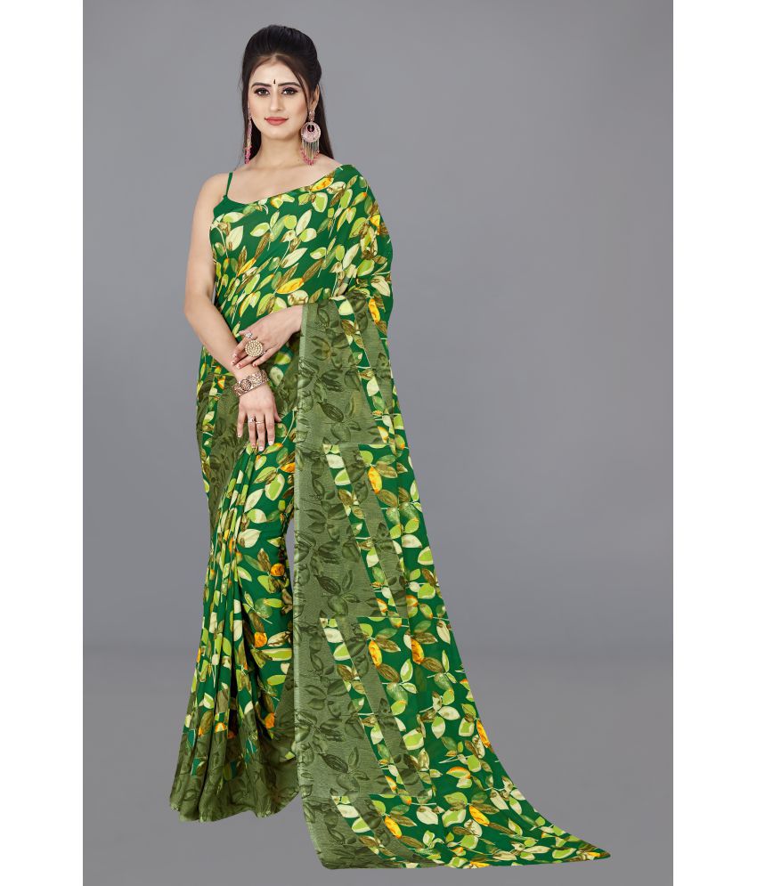     			ANAND SAREES - Green Georgette Saree Without Blouse Piece ( Pack of 1 )