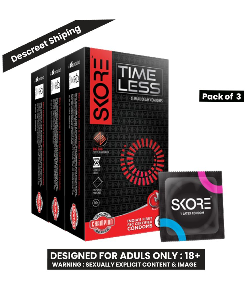 Skore Timeless Climax Delay Condoms 10 Pieces, Pack of 3 Buy Skore