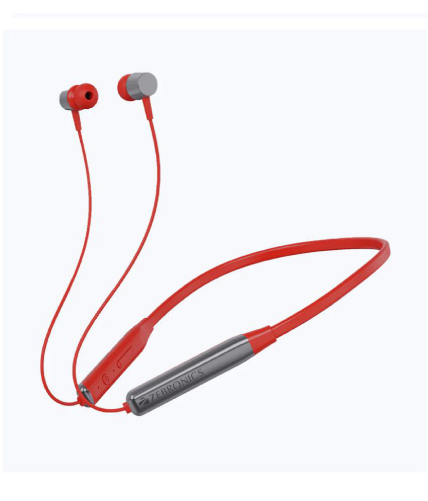Zebronics Zeb-Lark In Ear Bluetooth Neckband 17 Hours Playback IPX5(Splash & Sweat Proof) Powerfull bass -Bluetooth V 5.0 Red