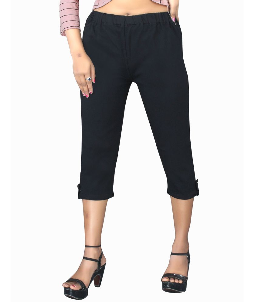     			AngelFab Denim Capris - Black