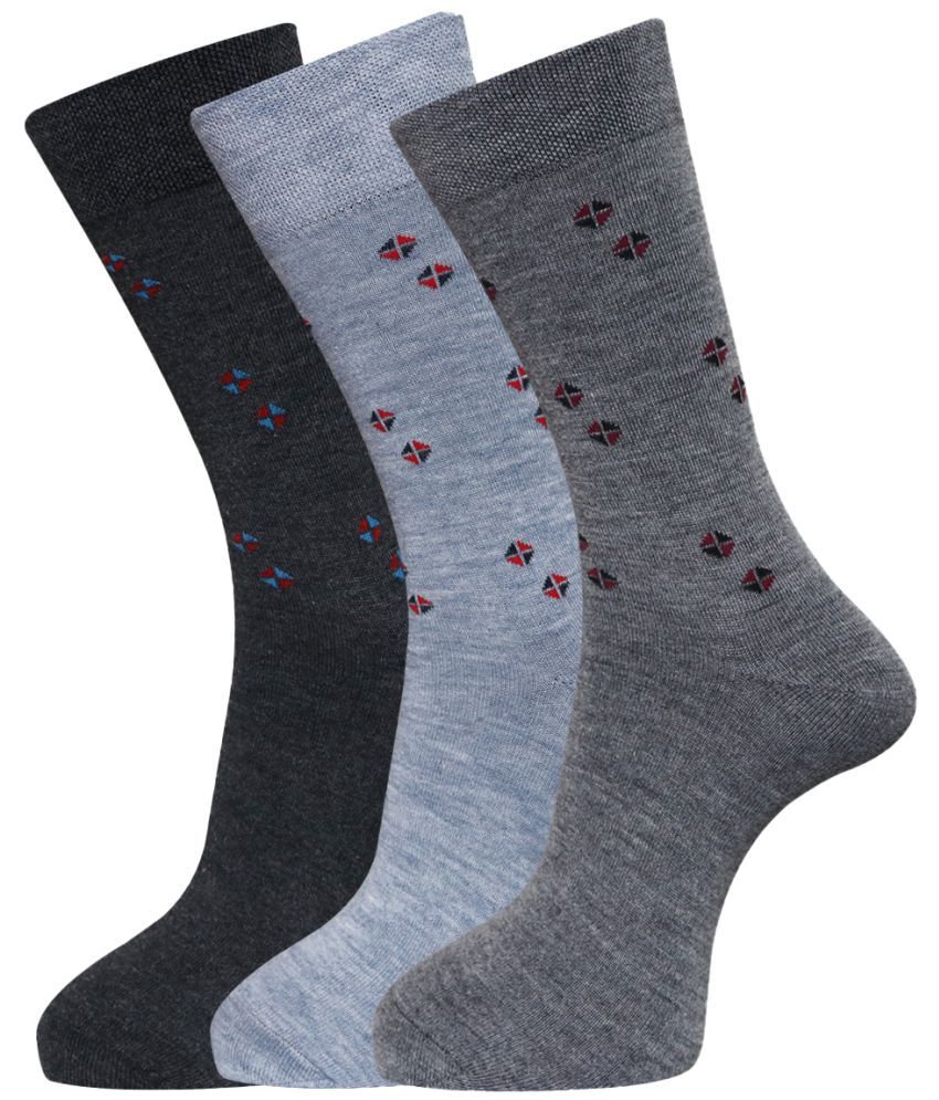     			Dollar - Woollen Men's Self Design Multicolor Mid Length Socks ( Pack of 3 )