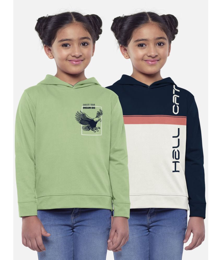     			HELLCAT Pack of 2 Girls Cotton Blend Sweatshirt ( Multicolor1 )