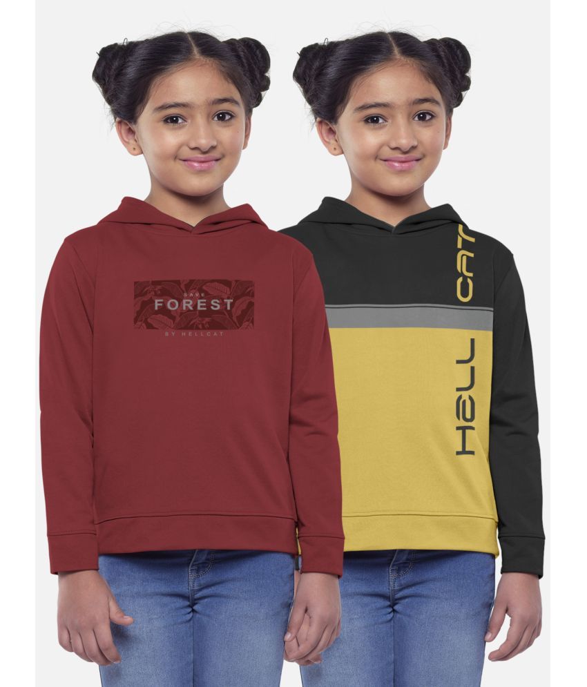     			HELLCAT Pack of 2 Girls Cotton Blend Sweatshirt ( Multicolor9 )