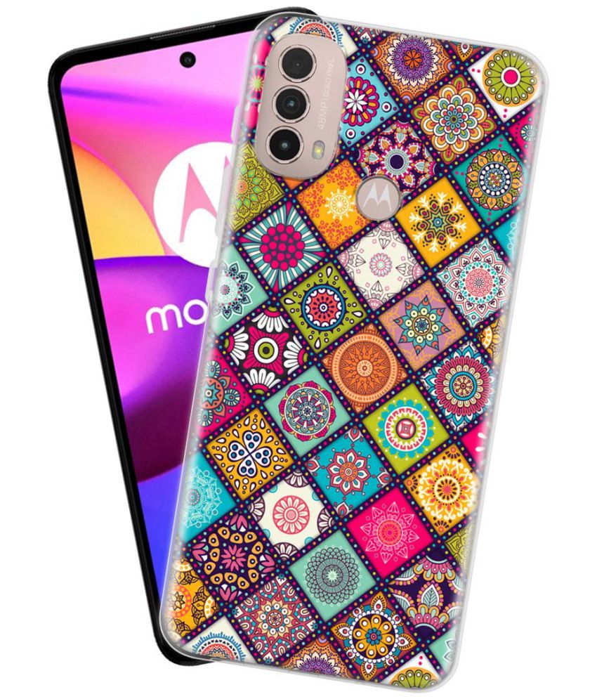     			NBOX - Multicolor Silicon Printed Back Cover Compatible For Motorola Moto E40 ( Pack of 1 )