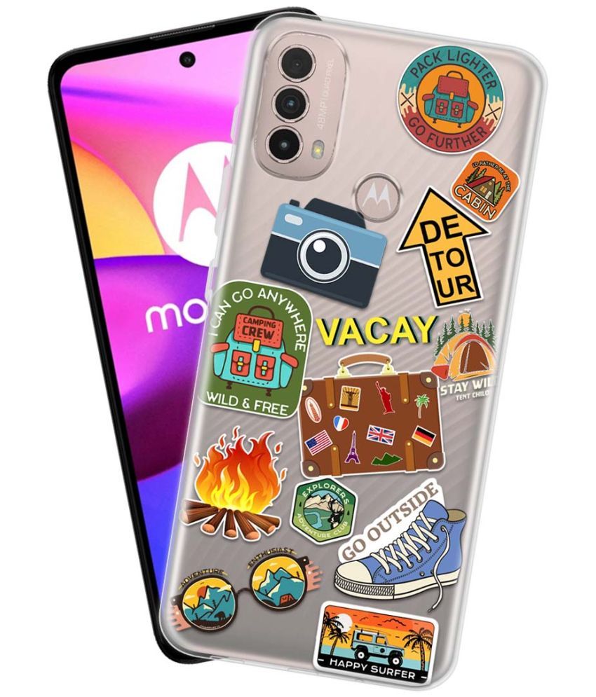     			NBOX - Multicolor Silicon Printed Back Cover Compatible For Motorola Moto E40 ( Pack of 1 )