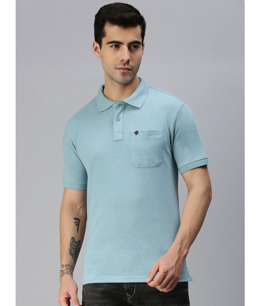     			ONN Pack of 1 Cotton Blend Regular Fit Solid Half Sleeves Men's Polo T Shirt ( Aqua )