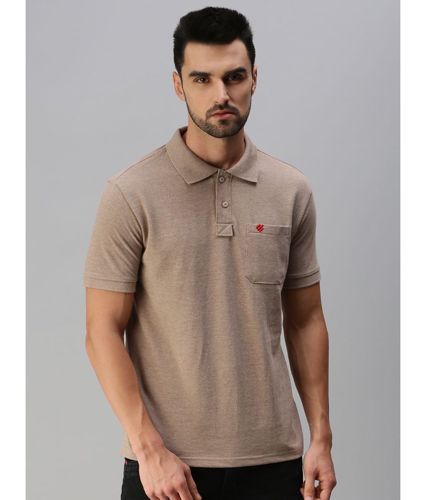     			ONN Pack of 1 Cotton Blend Regular Fit Solid Half Sleeves Men's Polo T Shirt ( Camel )