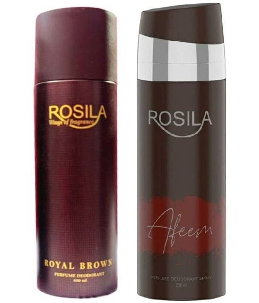     			ROSILA - 1 ROYAL BROWN & 1 AFEEM DEODORANT, Deodorant Spray for Unisex 500 ml ( Pack of 2 )