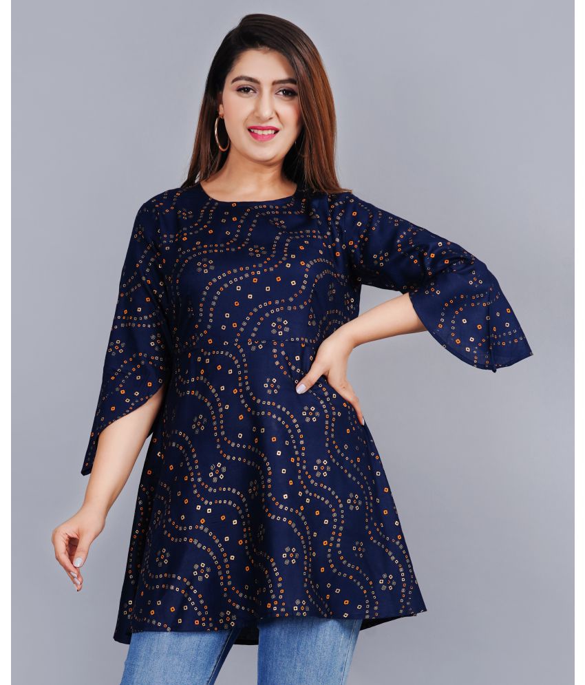     			SIPET - Blue Rayon Women's Ethnic A-Line Top ( Pack of 1 )