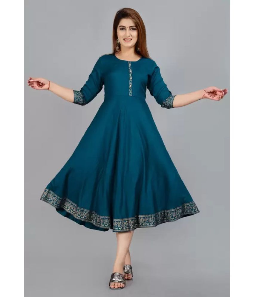     			Smien - Olive Rayon Women's Anarkali Kurti ( Pack of 1 )