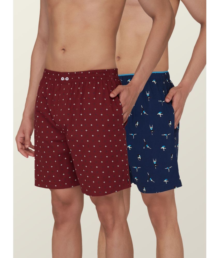     			XYXX Pack of 2 Cotton Blend Men's Boxer- ( Red )