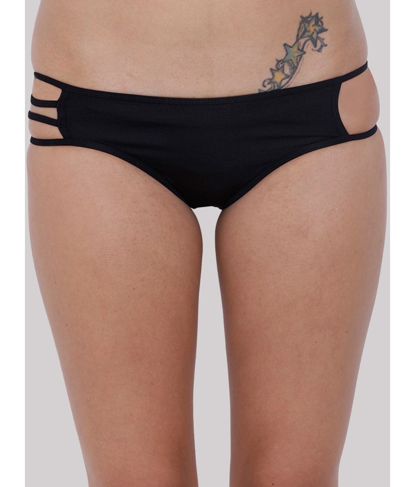     			BASIICS By La Intimo Polyester Solid Women's Hipster ( Black ) BCPBK03