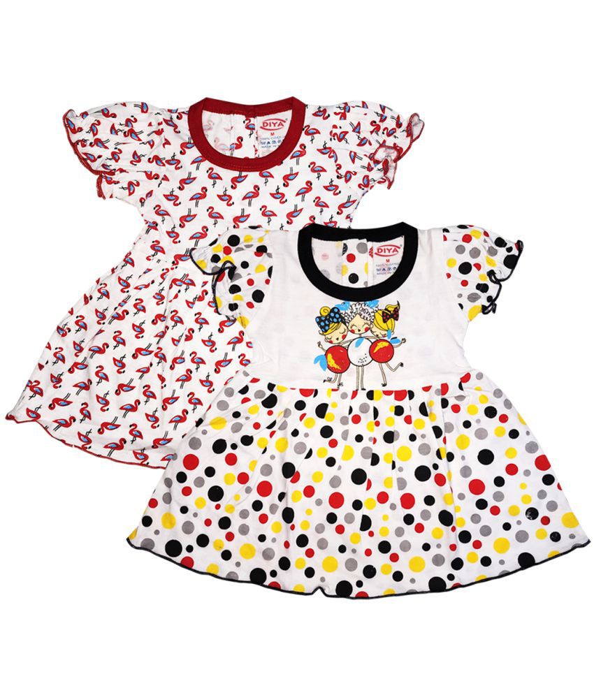     			Diya - Red & Black Cotton Baby Girl Frock ( Pack of 2 )