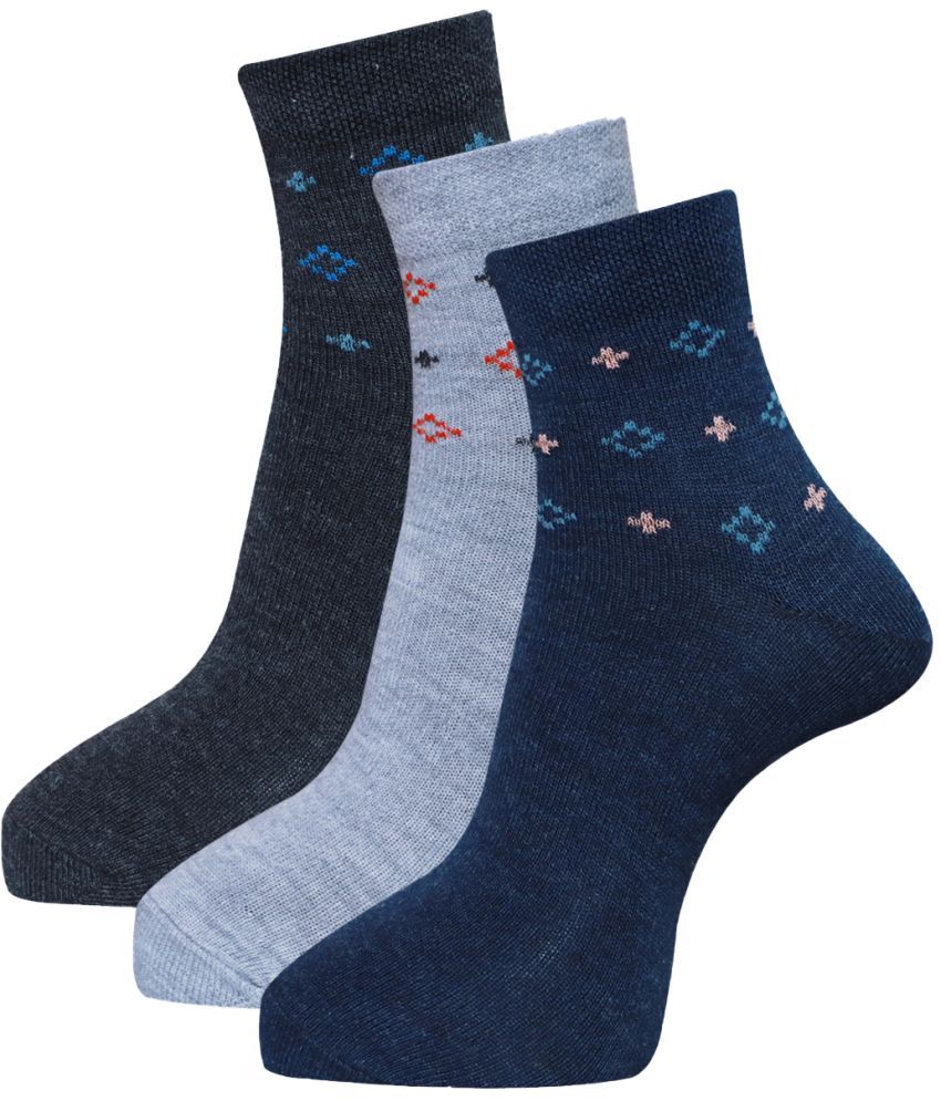     			Dollar - Woollen Men's Dots Multicolor Mid Length Socks ( Pack of 3 )