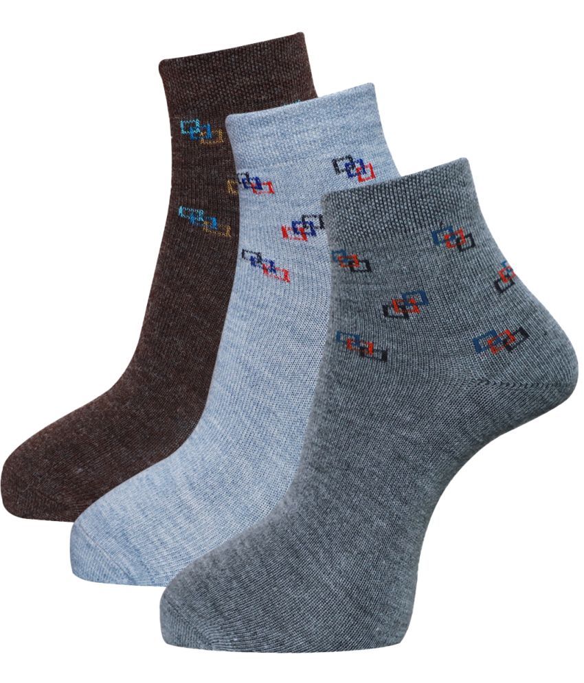     			Dollar - Woollen Men's Printed Multicolor Mid Length Socks ( Pack of 3 )