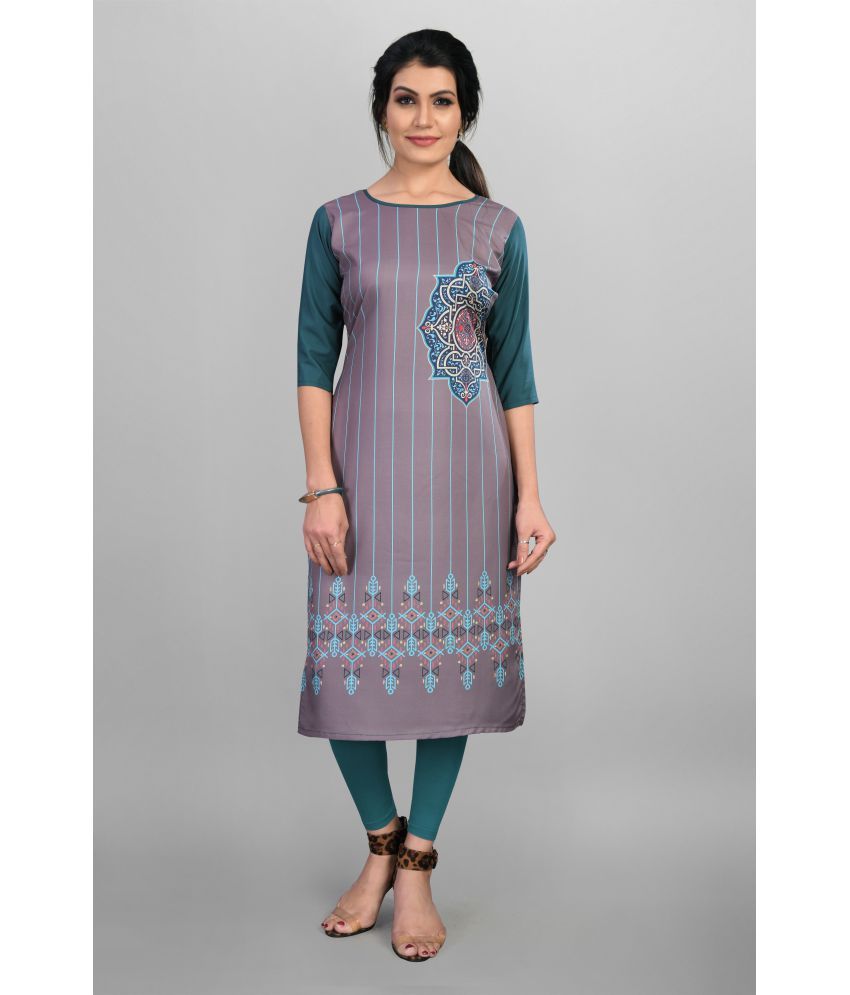     			Hiva Trendz - Multicoloured Crepe Women's Straight Kurti ( Pack of 1 )