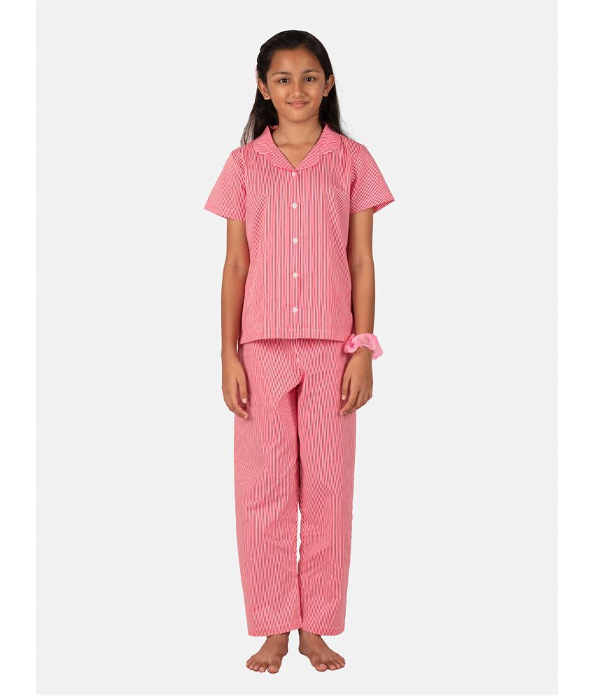     			Mackly - Red Cotton Girls Shirt With Pajama ( Pack of 1 )
