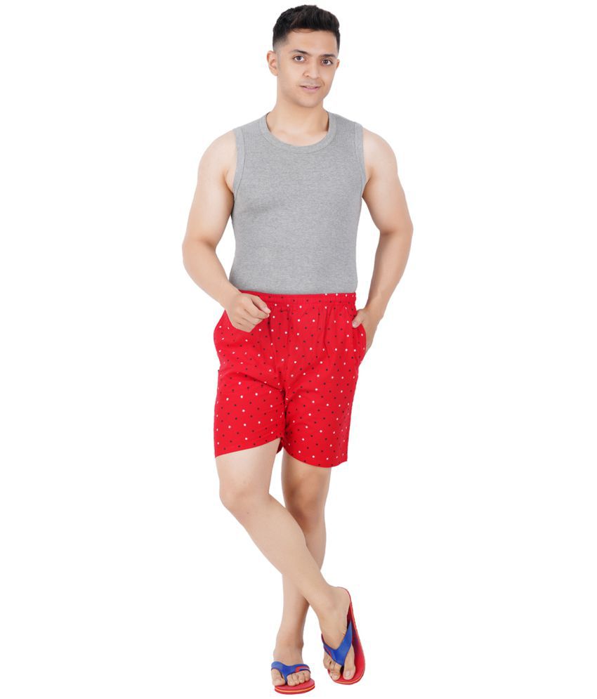     			Merino - Red Cotton Men's Shorts ( Pack of 1 )