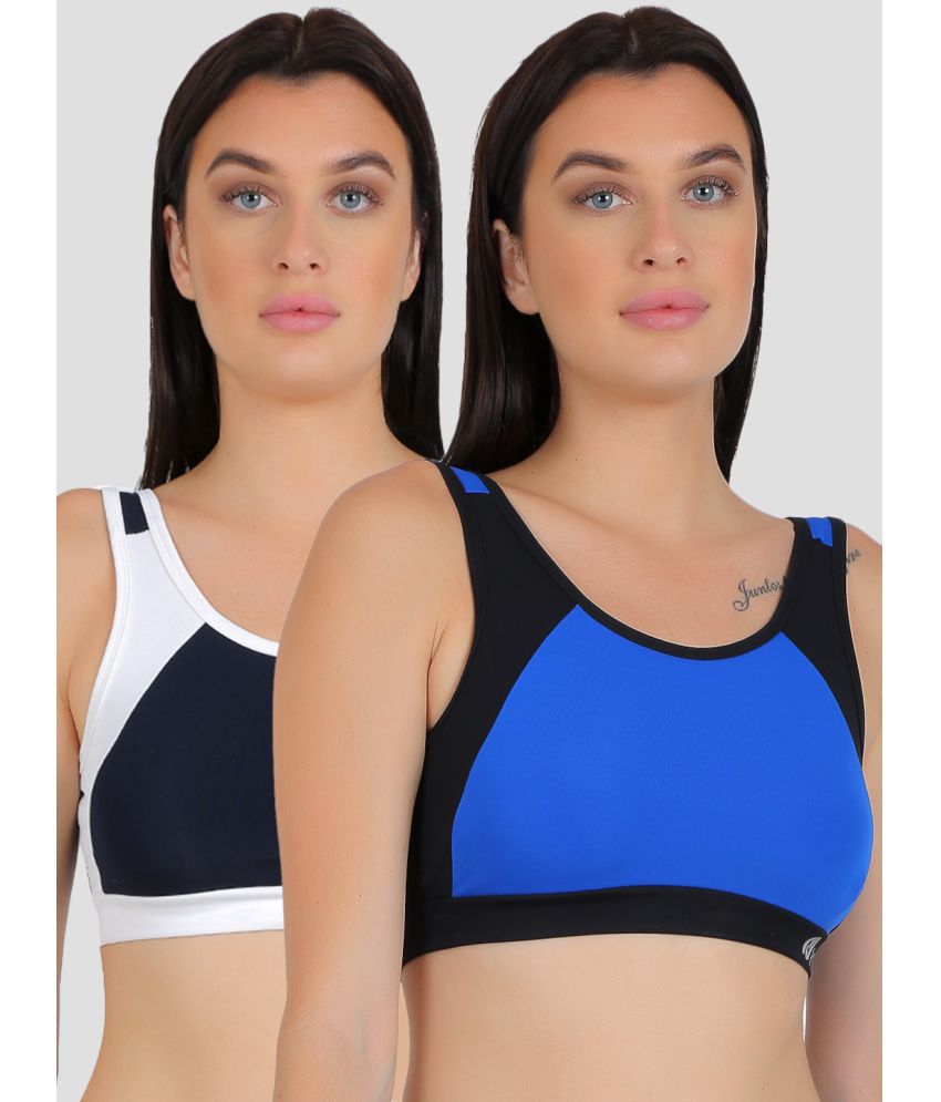     			N-Gal - Multi Polyester Non Padded Women's Sports Bra ( Pack of 2 )