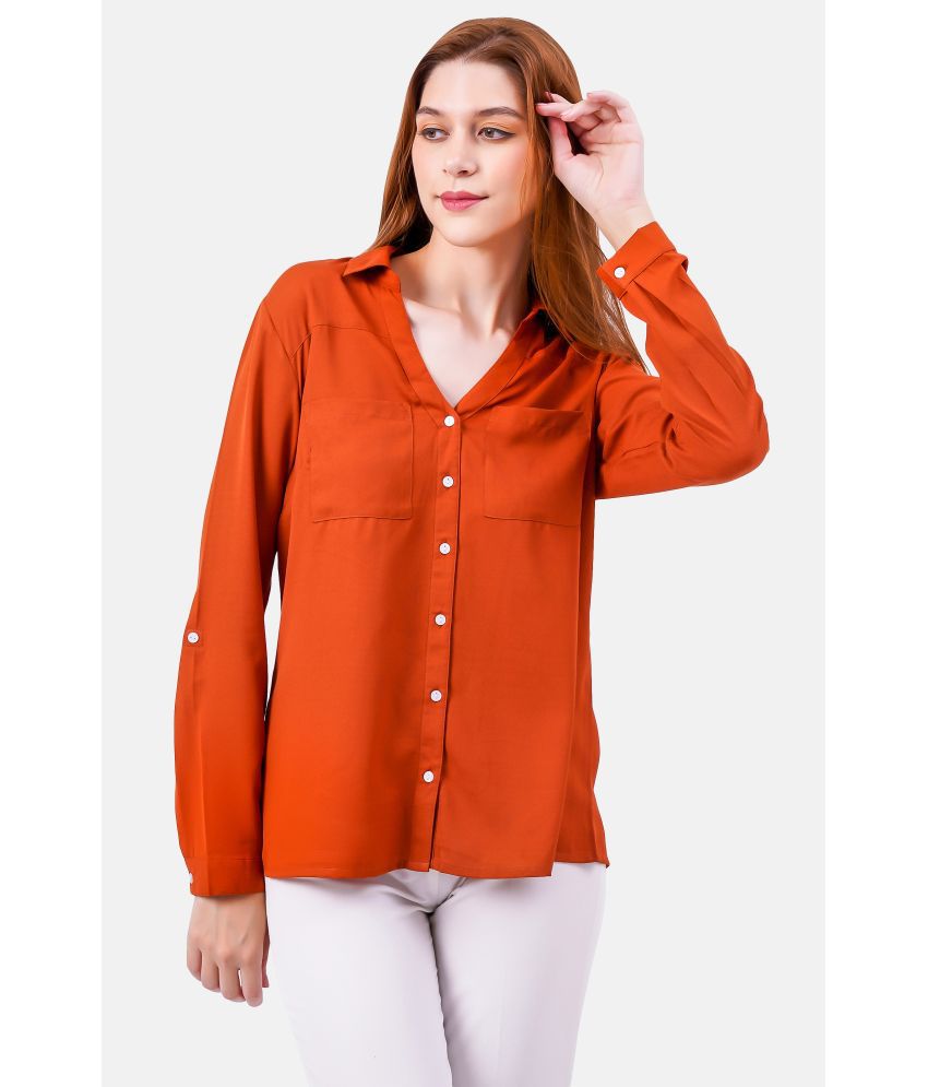     			NUEVOSDAMAS - Rust Polyester Women's Shirt Style Top ( Pack of 1 )