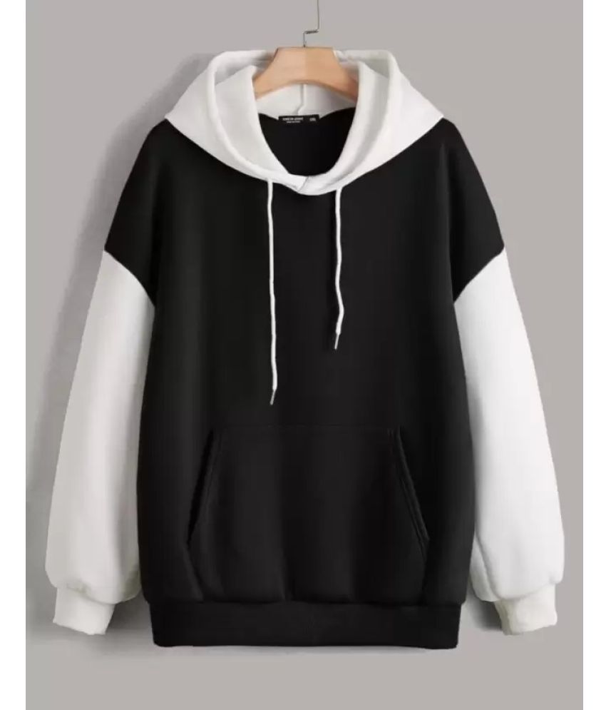     			OMAYA Fleece Black Hooded Sweatshirt