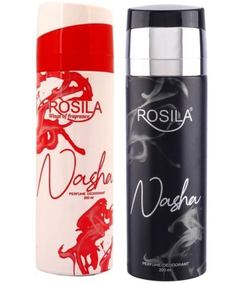     			ROSILA - 2 NASHA DEODORANT, 200MLEACH Deodorant Spray for Men,Women 400 ml ( Pack of 2 )