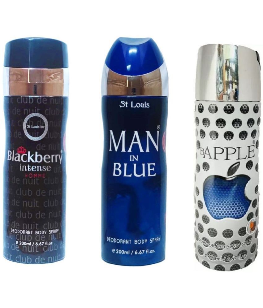     			St Louis - MAN IN BLUE,BLACKBERRY INTENCE,BAPPLE Deodorant Spray for Men,Women 600 ml ( Pack of 3 )