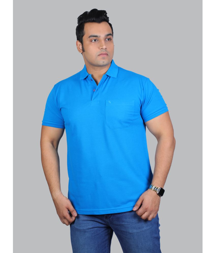     			Xmex - Aqua Cotton Blend Regular Fit Men's Polo T Shirt ( Pack of 1 )