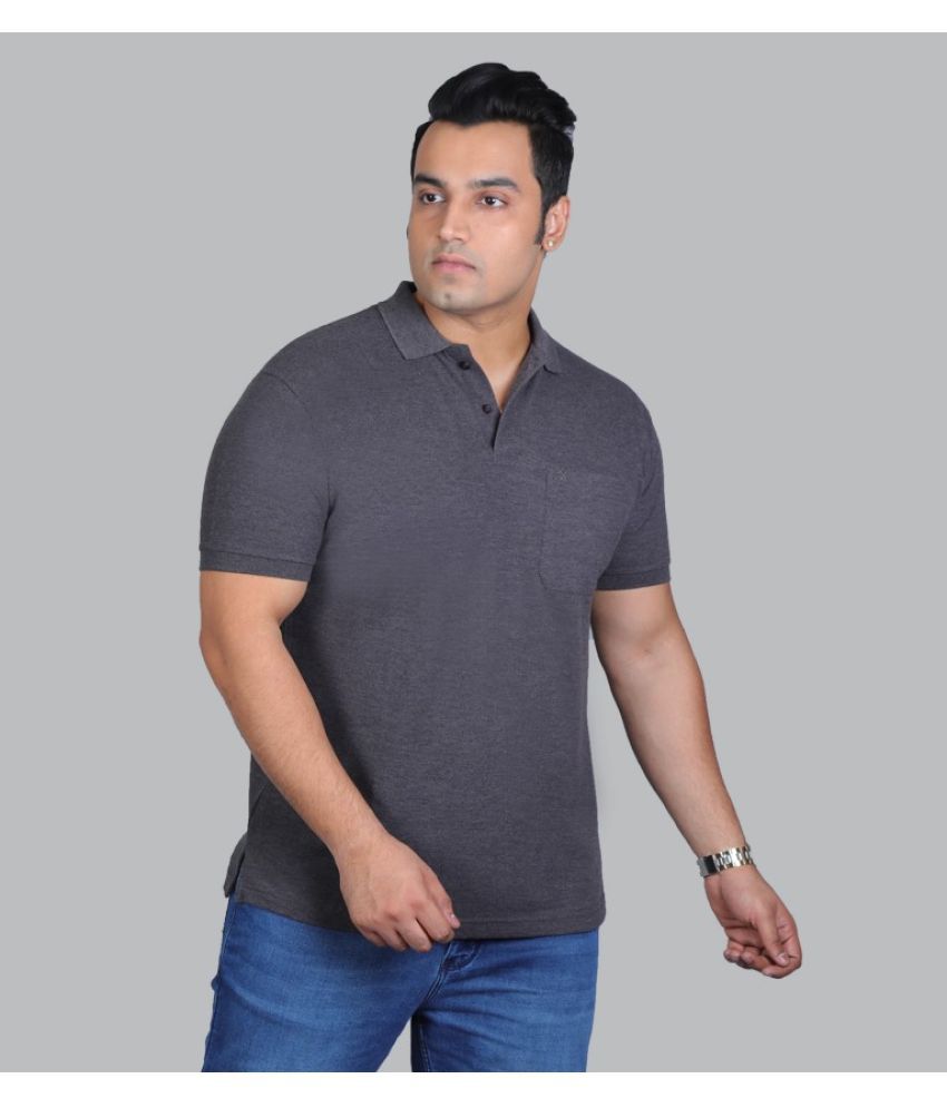     			Xmex - Grey Cotton Blend Regular Fit Men's Polo T Shirt ( Pack of 1 )