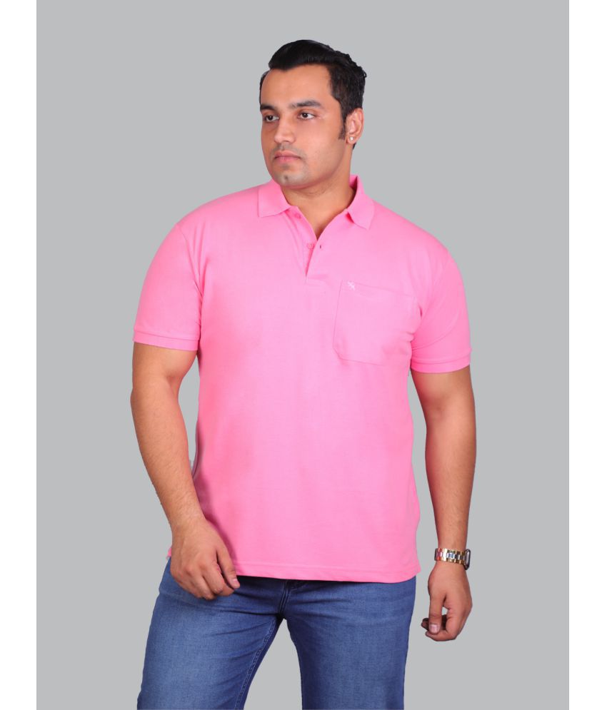 Xmex - Pink Cotton Blend Regular Fit Men's Polo T Shirt ( Pack of 1 )