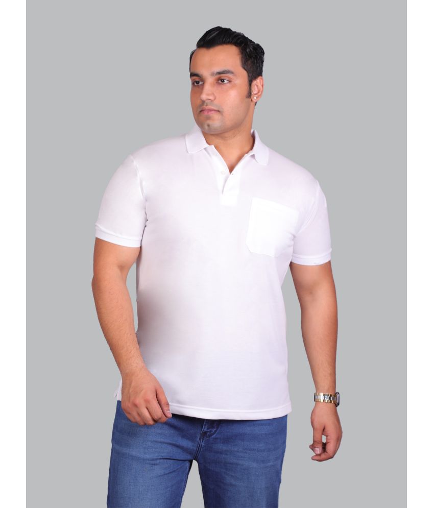 Xmex - White Cotton Blend Regular Fit Men's Polo T Shirt ( Pack of 1 )
