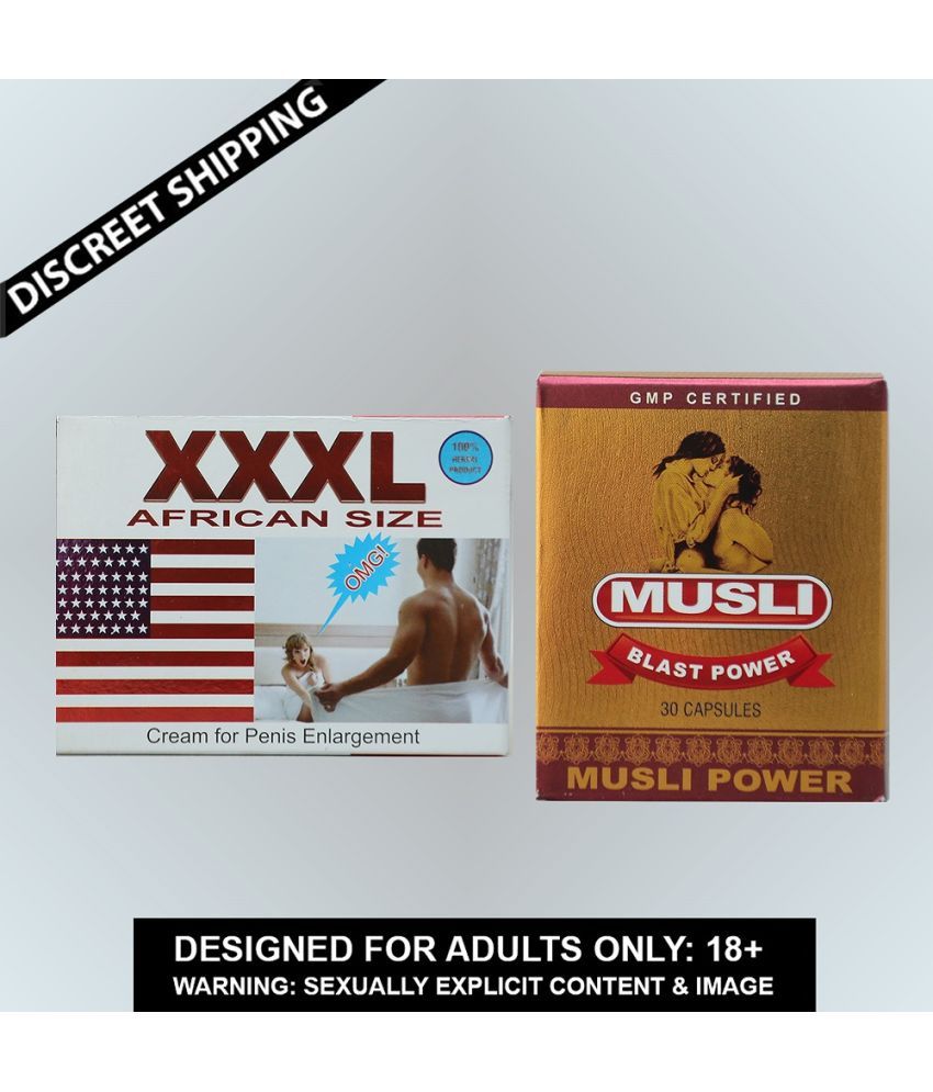     			Dr.Chopra SAFED Musli Blast Power Capsule 30 Combo of XXXL African Size Cream For Penis Enlargement By KaamYog