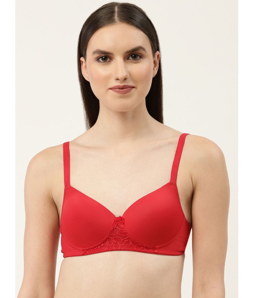     			Leading Lady - Red Polyester Lightly Padded Women's T-Shirt Bra ( Pack of 1 )