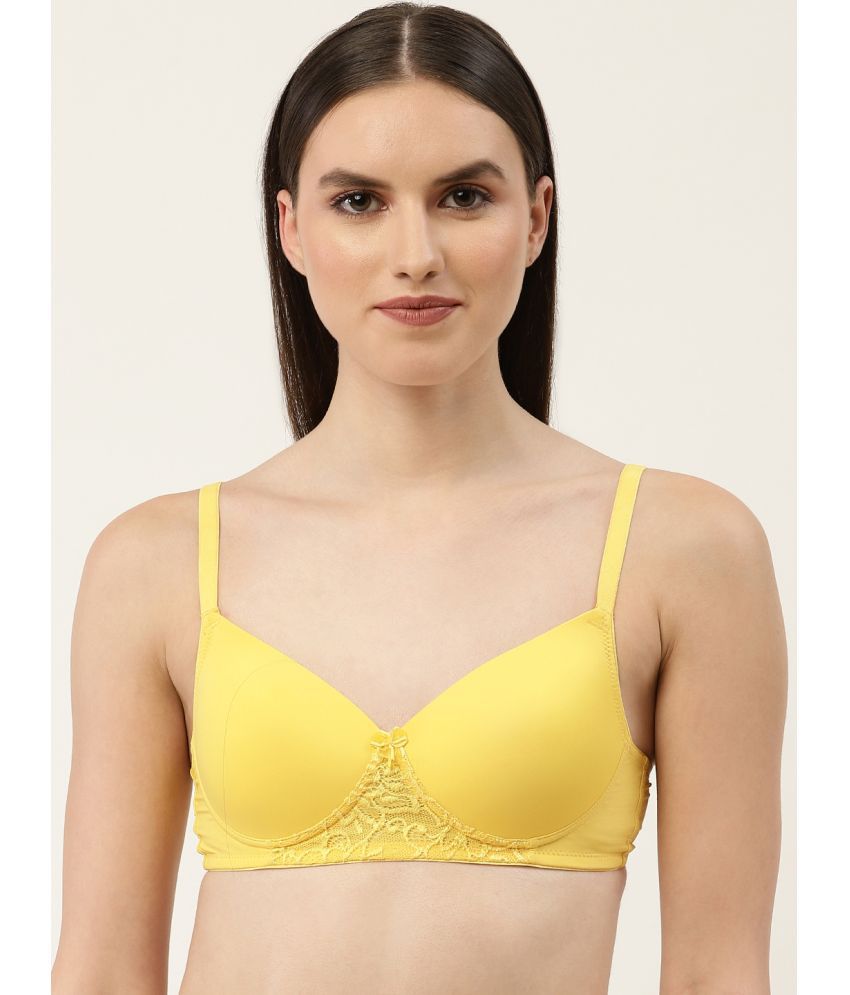     			Leading Lady - Yellow Polyester Lightly Padded Women's T-Shirt Bra ( Pack of 1 )