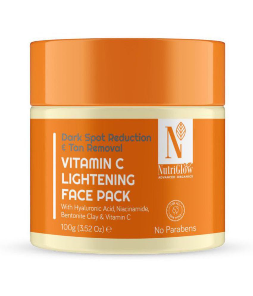     			NUTRIGLOW Advanced Organics Vitamin C Lightening Face pack for Dull Skin, Pigmentation & Dark Spots with Niacinamide, 100g