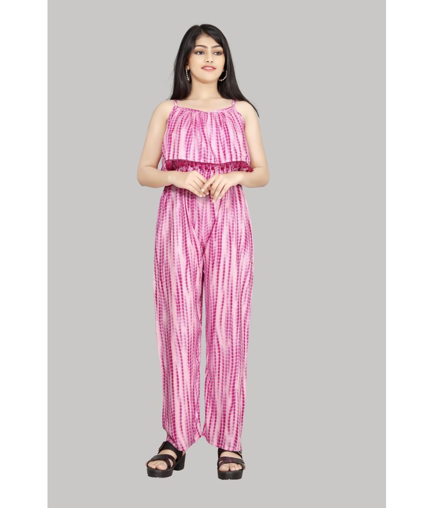     			R K Maniyar - Pink Rayon Girls Jumpsuit ( Pack of 1 )