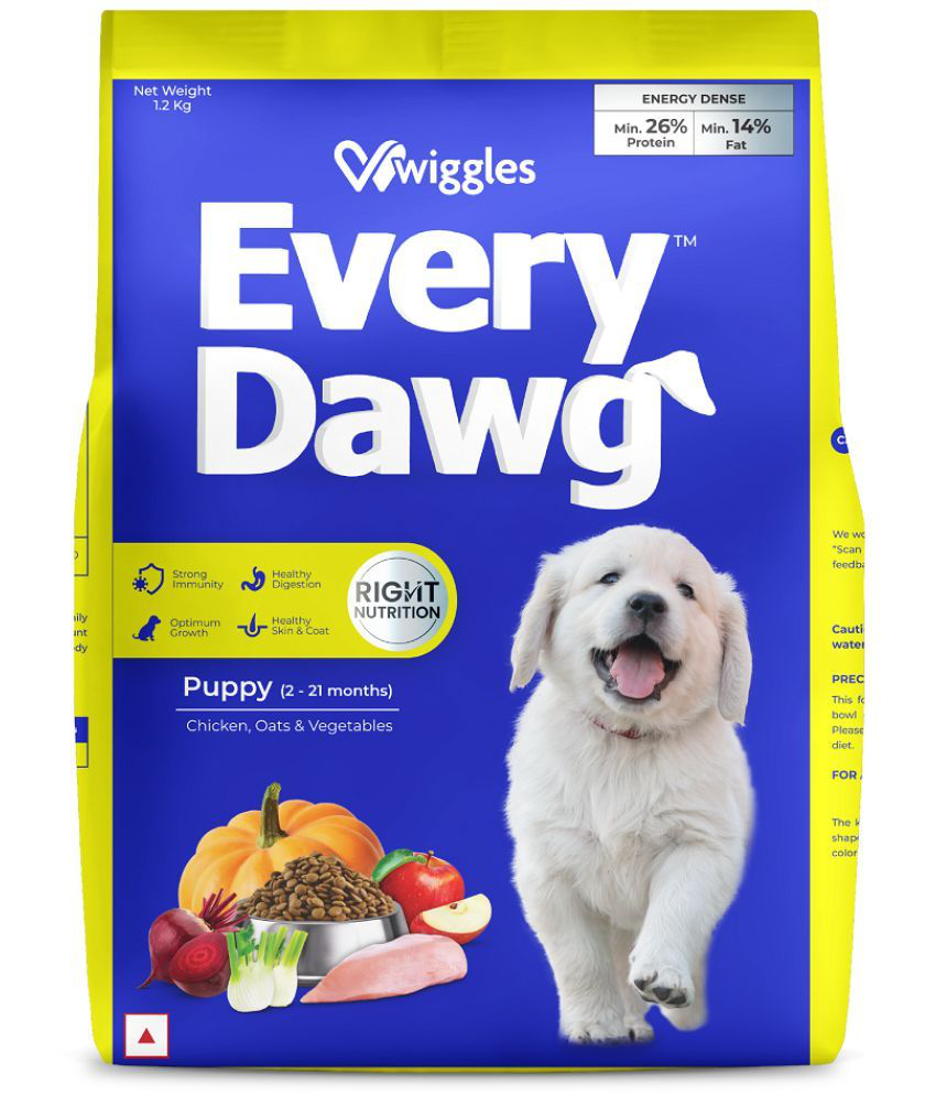     			Wiggles EveryDawg Dry Puppy Dog Food, 1.2kg (Chicken, Oats & Vegetables)